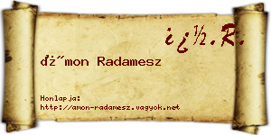 Ámon Radamesz névjegykártya